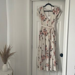 Free people ivory floral midi dress